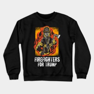 Patriotic Firefighter Red Thin Line I Back The Red for Trump Crewneck Sweatshirt